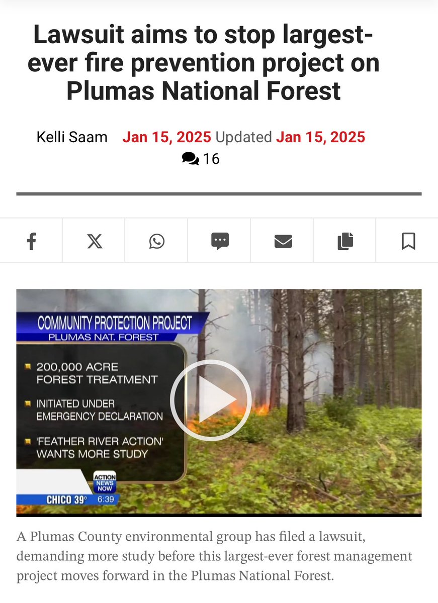 When I talk about how environmental NGOs block prescribed fire in CA, I’m routinely told I’m making it up.