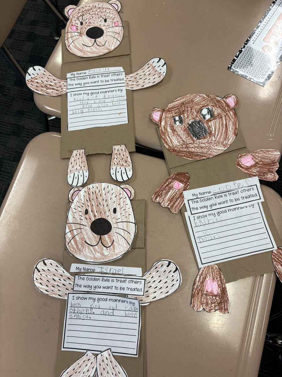 Loved this cute activity for the book Do Unto Otters. 

Students wrote how they can show good manners this school year! <a href="/lakemyra/">Lake Myra Elementary</a> #LMESLeads #RootedInJoy