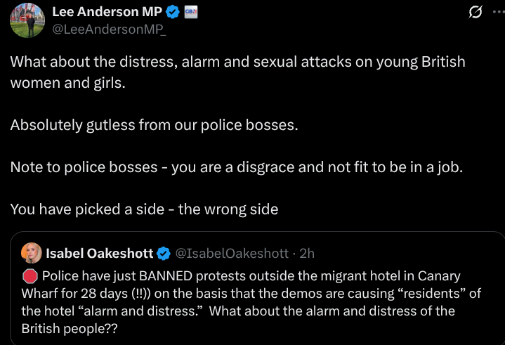 Both Lee and Isabel are never going to be anywhere near the action, will never get arrested and have their lives ruined. Just posting  hundreds of miles away.
I pity all the poor sods who listen to these gobshites and end up in trouble.
Vile vile vile.