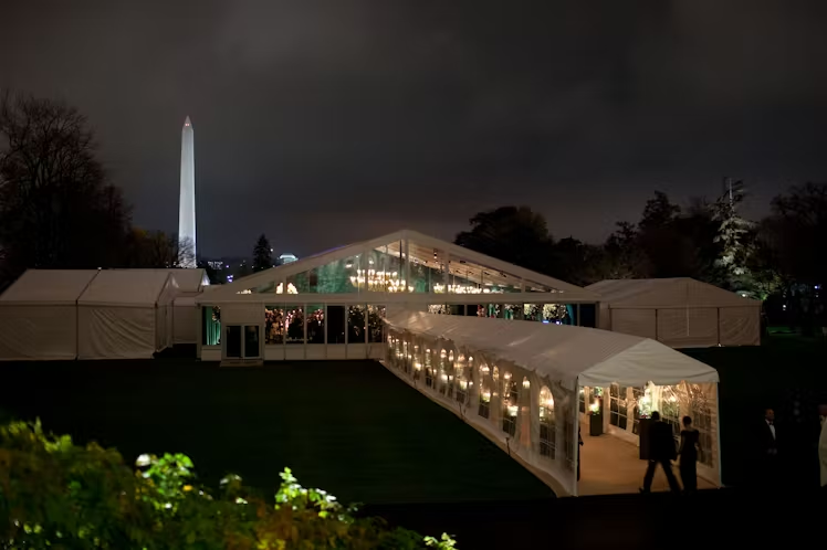 This is what the President of the United States currently hosts large state dinners in.

That’s why the new White House ballroom is absolutely necessary!