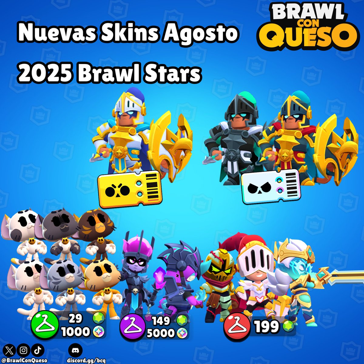 ¡Más skins! 🤩

Estas son las nuevas skins que aterrizaron en el mes de Agosto 👀

¿Hay alguna en particular que les guste? 💪