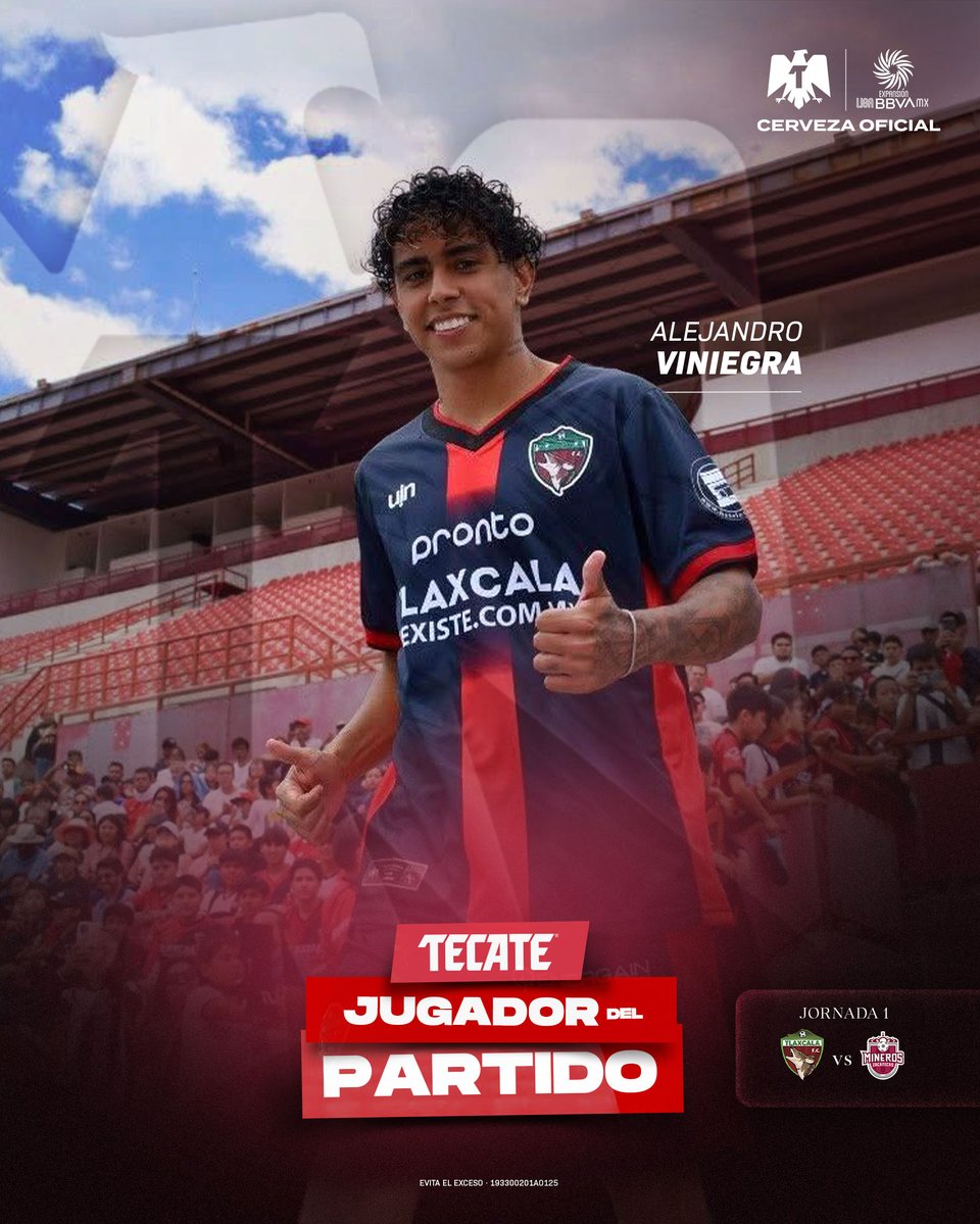 Liga BBVA Expansión MX (@ligamxexpansion) on Twitter photo #TecateJugadorDelPartido | Alejandro Viniegra 🎖️
🤩 Con un brillante remate de cabeza, Alex logró la igualada de <a href="/Coyotes_Oficial/">Tlaxcala F.C.</a>. 🔥
<a href="/CervezaTecate/">Cerveza Tecate</a> #TecateJugadorDelPartido | Alejandro Viniegra 🎖️
🤩 Con un brillante remate de cabeza, Alex logró la igualada de <a href="/Coyotes_Oficial/">Tlaxcala F.C.</a>. 🔥
<a href="/CervezaTecate/">Cerveza Tecate</a>