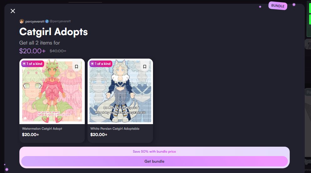 VTUBERS! Are you trying to find new designs?
Im trying to get star seller on vgen, and I have 2 catgirl adopts available as a bundle, I only need 1 more 5 star review to get my star!

ʀᴛ'ꜱ + ʟɪᴋᴇꜱ ᴀʀᴇ ʀᴇᴀʟʟʏ ᴀᴘᴘʀᴇᴄɪᴀᴛᴇᴅ!
#envtuber #adoptables #vtuber