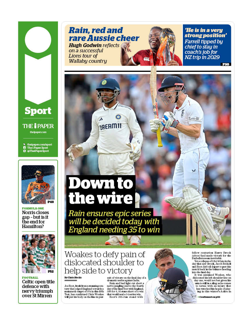 Monday's i SPORT: Down to the wire
#TomorrowsPapersToday