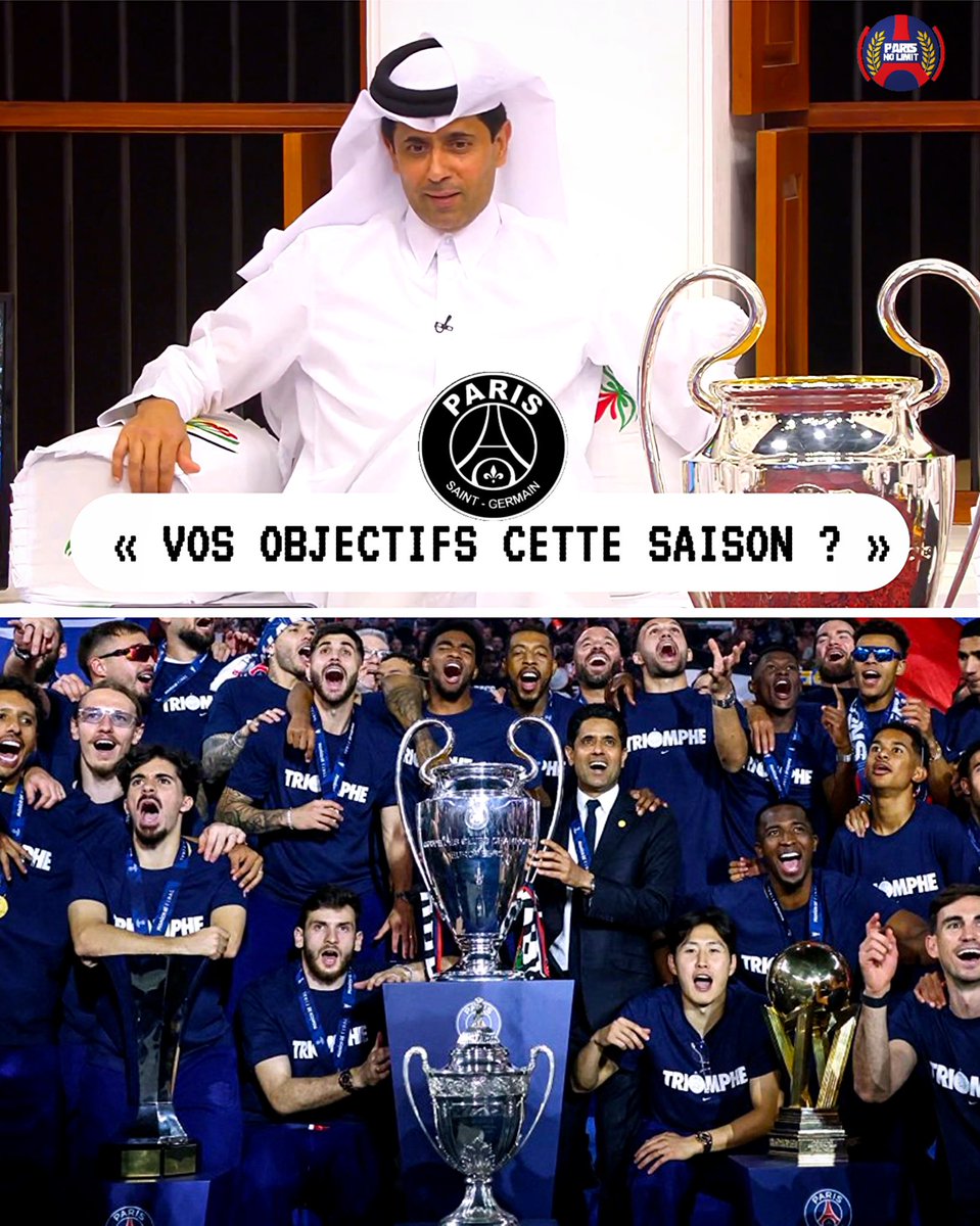 Xparisnolimit's tweet photo. ❤️💙🥷💬 Vos objectifs pour la saison 2025-26 du PSG ? https://t.co/8BwDnEHoHY