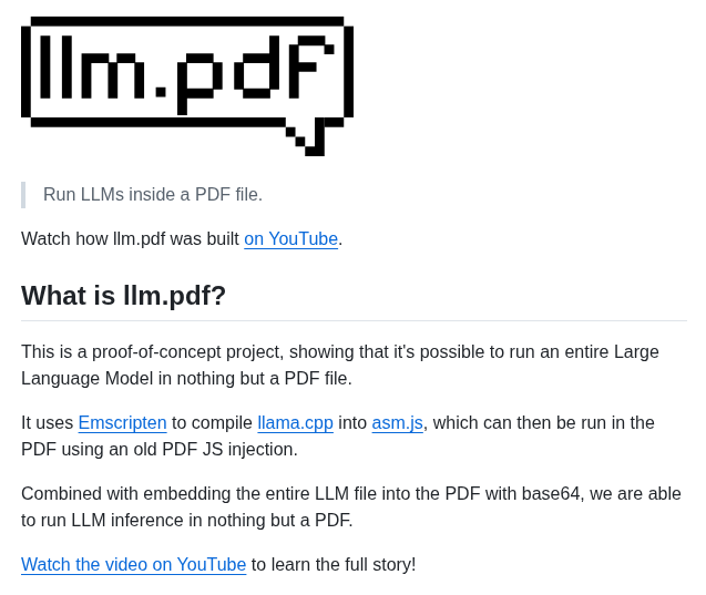 LLM runs inside a PDF file