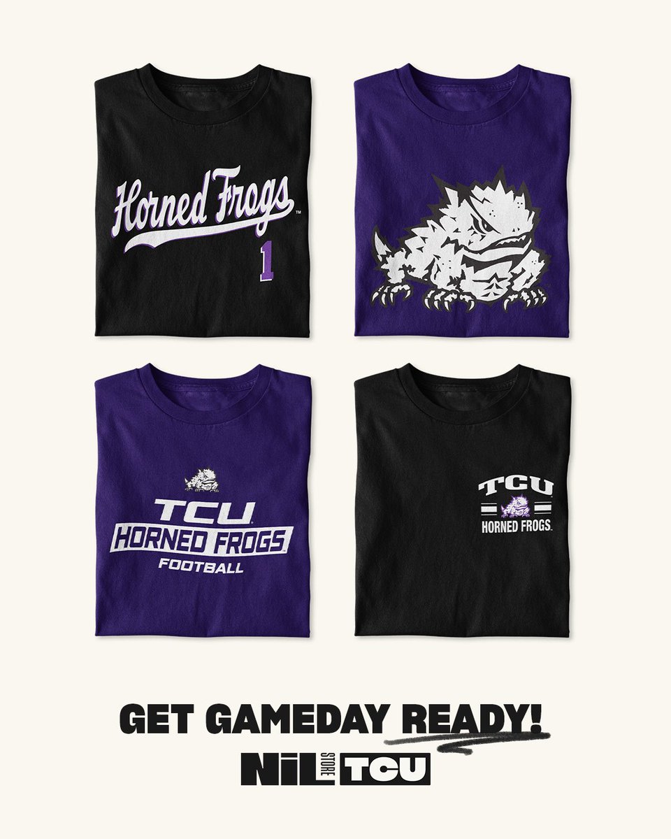 Ready To Be Back! 🐸 
Gear Up Now!
nil.store/tcu/sports/foo…