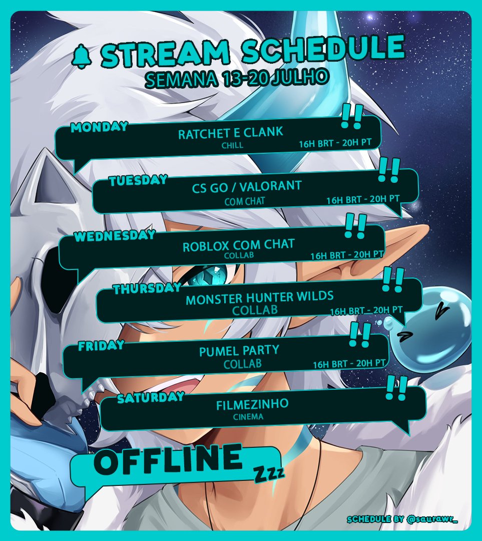 SlimoraRPG's tweet image. ✨ LIVES — de 3 a 10 de Agosto ✨
Eu, uma slime semi-estável, convido vocês pra uma semana de caos, sustos, risadas descontroladas e escolhas questionáveis ao vivo.
Se perder alguma, depois não diga que não avisei, hein? 👀💥

🎲 Jogos: gritos.
🎨 Arte: choros leves.
🎤…