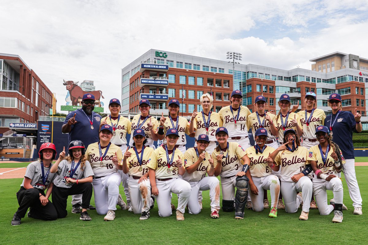 The Belles are the winners of the 2025 All-American Women's Baseball Classic powered by USA Baseball 🥇