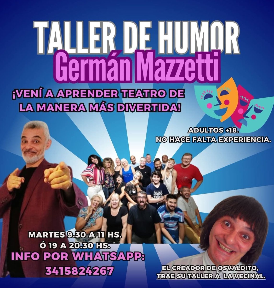 MARTES 19hs Paraguay 2545 Comunicarse al
341 5933558
341 5824267