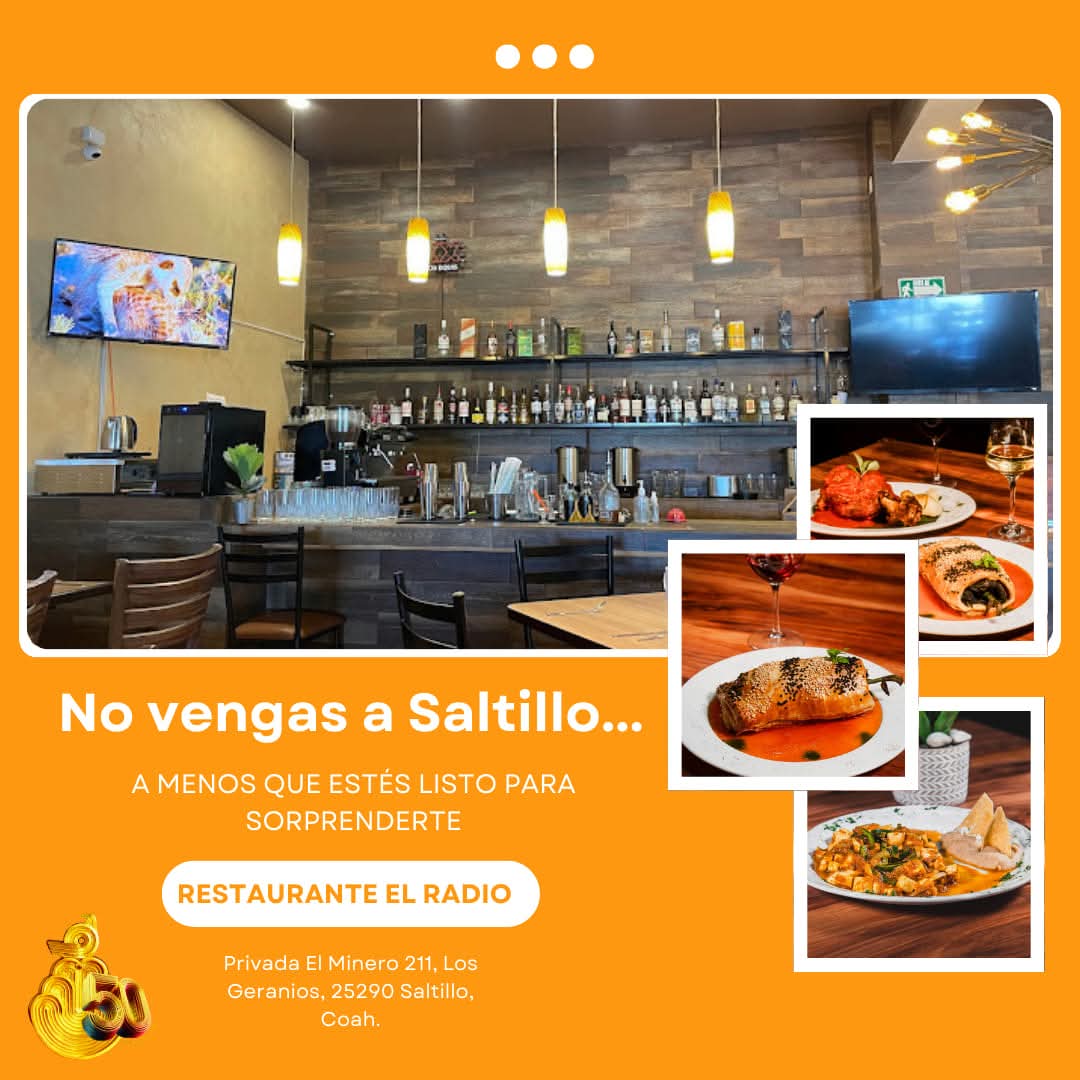 lafuentesalt's tweet image. ❌ No vengas a Saltillo…

Si no estás listo para conectar con el sabor, el ritmo y el ambiente que solo se vive en El Radio Restaurante 🍽️🔥

Una parada obligada para viajeros con buen gusto😉

#nolohagas #LaFuente #Hotelesensaltillo