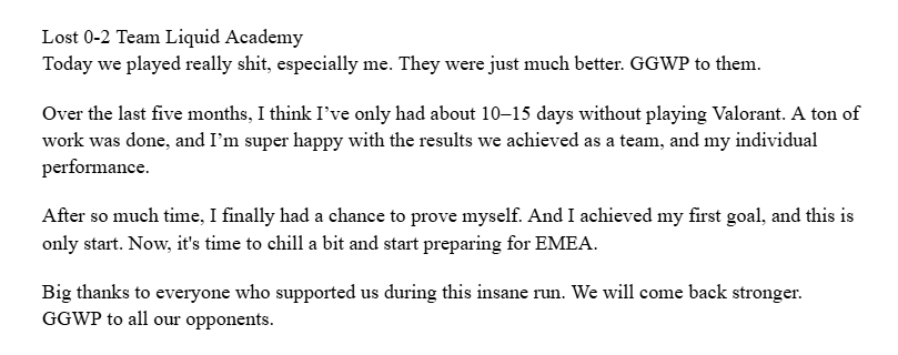 Our Playoffs run is over.