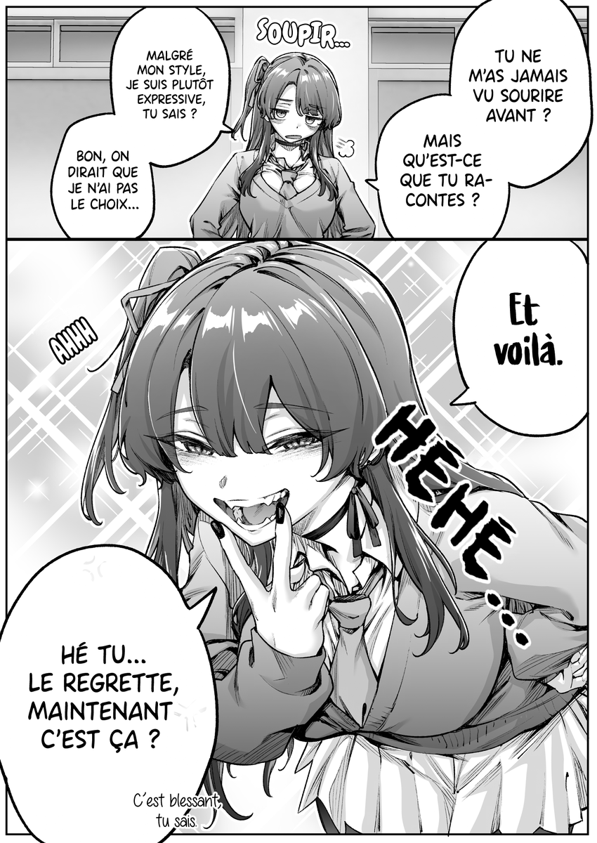 LesPoroiniens's tweet photo. Une gyaru déprimée un peu trop envahissante —  Chapitre 6 : La gyaru déprimée qui ne sait pas sourire

Version française, merci de soutenir l'artiste si vous aimez ses œuvres 💝 https://t.co/Lada2lAmz2