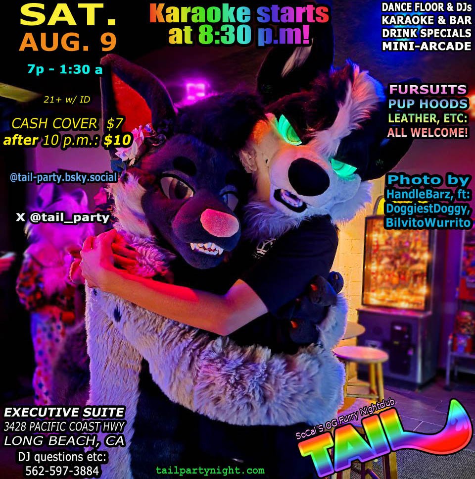 Next Tail!
Saturday August 9.
#FursuitEveryday