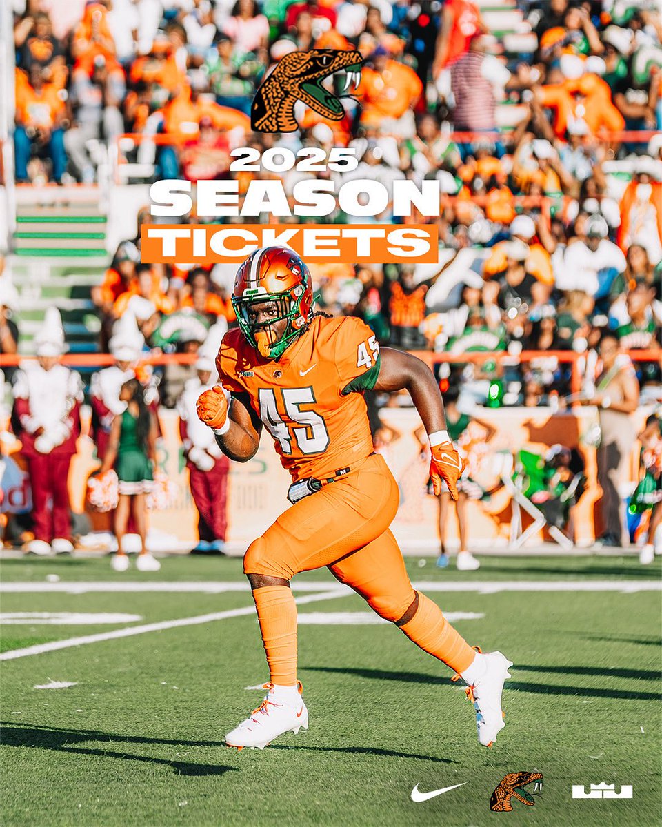 Florida A&M Football ๐ (@famu_fb) on Twitter photo ๐๐ผ๐ผ๐๐ฏ๐ฎ๐น๐น ๐๐ฒ๐ฎ๐๐ผ๐ป ๐๐ถ๐ฐ๐ธ๐ฒ๐๐ ๐ฎ๐ฟ๐ฒ ๐ฎ๐๐ฎ๐ถ๐น๐ฎ๐ฏ๐น๐ฒ !
Reach out to the FAMU Ticket Office at 850-599-3141 or 850-599-3230 and via email at famuboxoffice@famu.edu
M-F 8:30 a.m. to 4 p.m.
Tickets โก๏ธ tinyurl.com/dcjbrztp
#FAMU | #Rattlers | #FangsUp ๐ ๐๐ผ๐ผ๐๐ฏ๐ฎ๐น๐น ๐๐ฒ๐ฎ๐๐ผ๐ป ๐๐ถ๐ฐ๐ธ๐ฒ๐๐ ๐ฎ๐ฟ๐ฒ ๐ฎ๐๐ฎ๐ถ๐น๐ฎ๐ฏ๐น๐ฒ !
Reach out to the FAMU Ticket Office at 850-599-3141 or 850-599-3230 and via email at famuboxoffice@famu.edu
M-F 8:30 a.m. to 4 p.m.
Tickets โก๏ธ tinyurl.com/dcjbrztp
#FAMU | #Rattlers | #FangsUp ๐