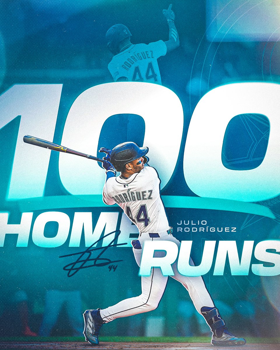 💯 career home runs for <a href="/JRODshow44/">Julio Rodriguez🇩🇴🦁</a> and another 20/20 season! #TridentsUp
