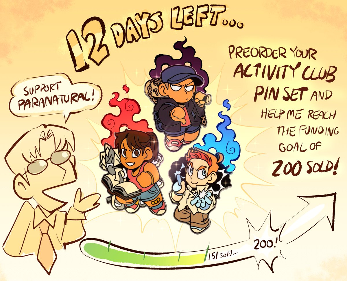 Less than TWELVE DAYS LEFT to make this Paranatural pin set a reality, and get them for yourself!✨ makeship.com/products/max-i…

Help spread the word and make this campaign a success!