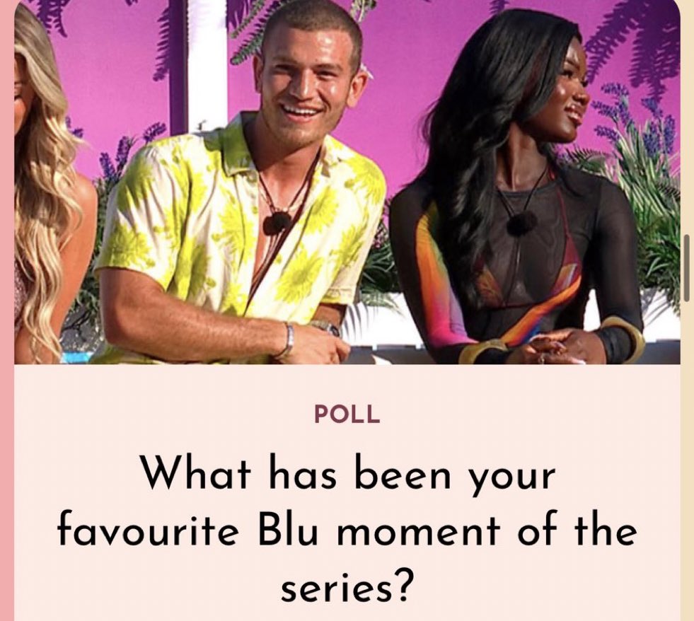 There’s quite a few 
• Alima and Maya ending him on day 1
• him being ended by Toni x100
• him being dumped (1st time)
• him being mugged off three times in a row
• him being dumped (2nd time) 
• him being embarrassed by Maya again 
• his final demise
#Loveisland