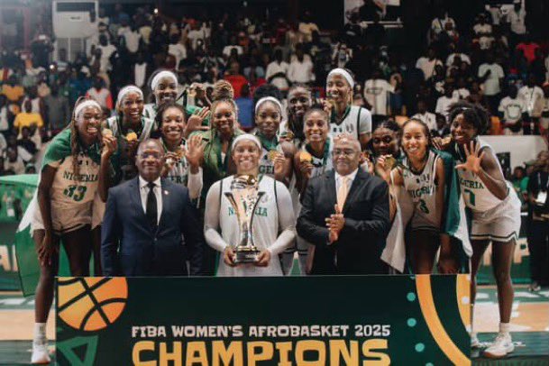 Nigeria's D'Tigress make history by lifting the Women's AfroBasket trophy for the fifth time in a row.  🏆🏀🇳🇬