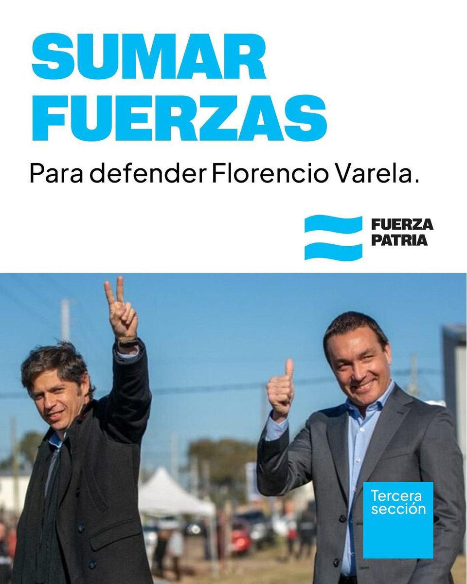 En todos lados, SUMAR FUERZAS
<a href="/mayrasmendoza/">Mayra Mendoza ☀️</a> + <a href="/Andreswatsonok/">Andrés Watson</a> + <a href="/magariovero/">Verónica Magario</a> + <a href="/Kicillofok/">Axel Kicillof</a>