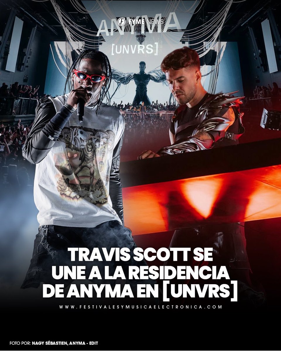 Travis Scott x Anyma en Ibiza
Esta semana, el rapero multiplatino se une como invitado especial a la residencia [UNVRS] de Anyma.

Una colaboración que marcará un antes y un después en la temporada.
Electrónica + rap al más alto nivel. 🌌

#Anyma #TravisScott #Ibiza2025 #UNVRS