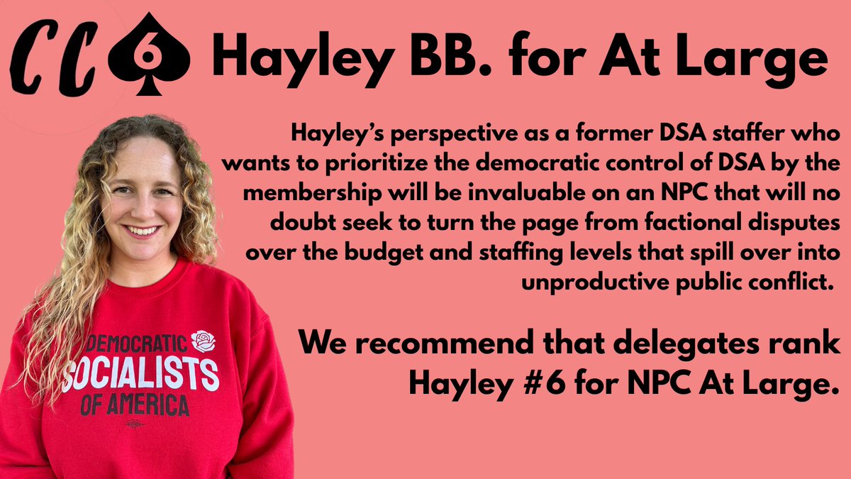 DSACommunists's tweet image. We also have specific recommendations for #4-6 in the NPC at-large race: these are candidates who are adept at navigating political difference in a multi-tendency organization, raising the level of thinking, while proactively contributing to important campaigns