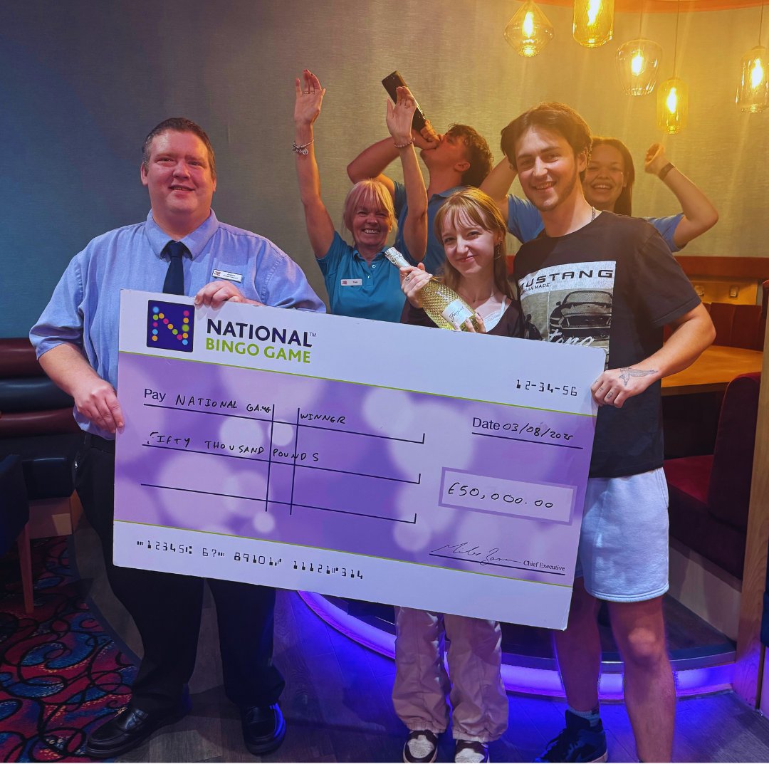 BJsBingoReading's tweet photo. Massive congratulations to Will Evans, our 21-year-old winner from Bracknell, who just scooped £50,000 in the National Bingo Game at BJ’s Bingo Reading! 🤑🏆 https://t.co/iVUUZ2XB1j