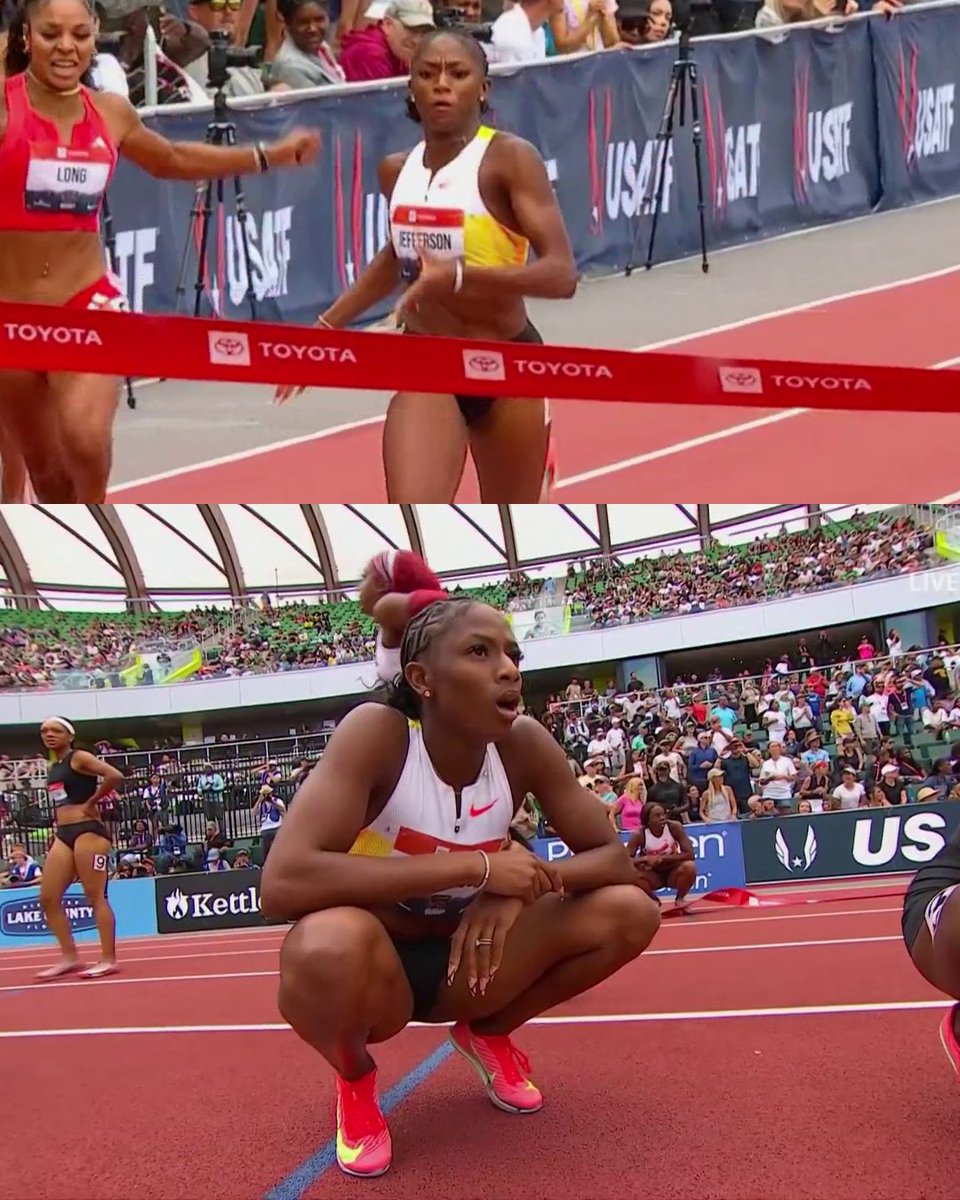 MELISSA JEFFERSON-WOODEN DOUBLE NATIONAL CHAMP!! #USATFOutdoors 

🥇10.65 100m (PB)
🥇21.84 200m (PB)