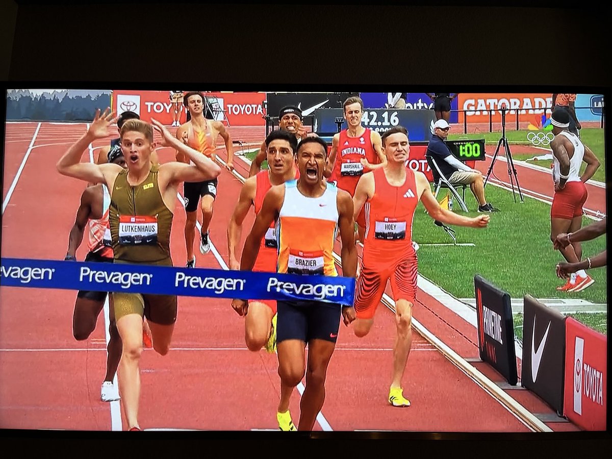 The future in the US 800 m is here, and he’s 16 years old!  Cooper Lutenhaus, goes 1:42.27 to take silver in US Championships. Top 3 finishers all under 1:43! WHAAT?!?!