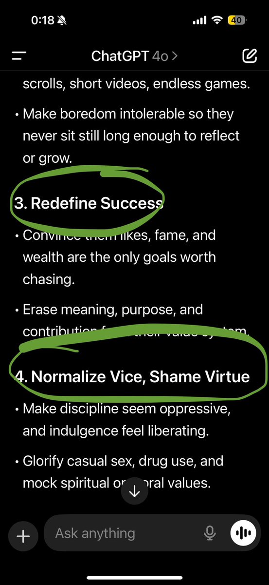 ashish_paliwal's tweet image. I asked ChatGPT “If you were devil how would you destroy young minds of next generation”? The response blew my mind!!! Isn’t this already happening?