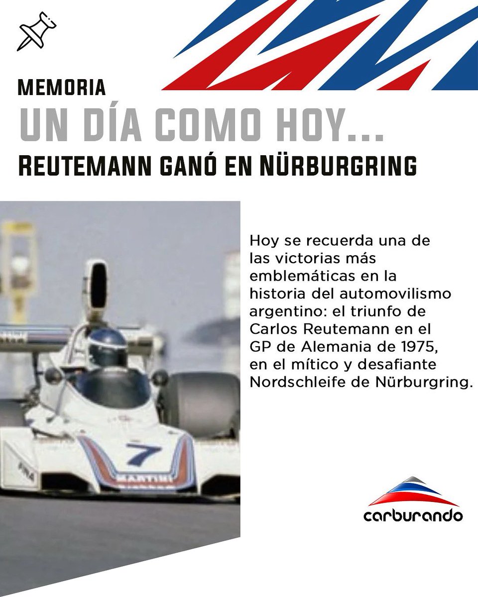 📅 Hace casi cinco décadas, el eterno Lole Reutemann conquistaba el “Infierno Verde”.

Su victoria en Nürburgring 1975 quedó marcada como una de las grandes gestas del automovilismo argentino.