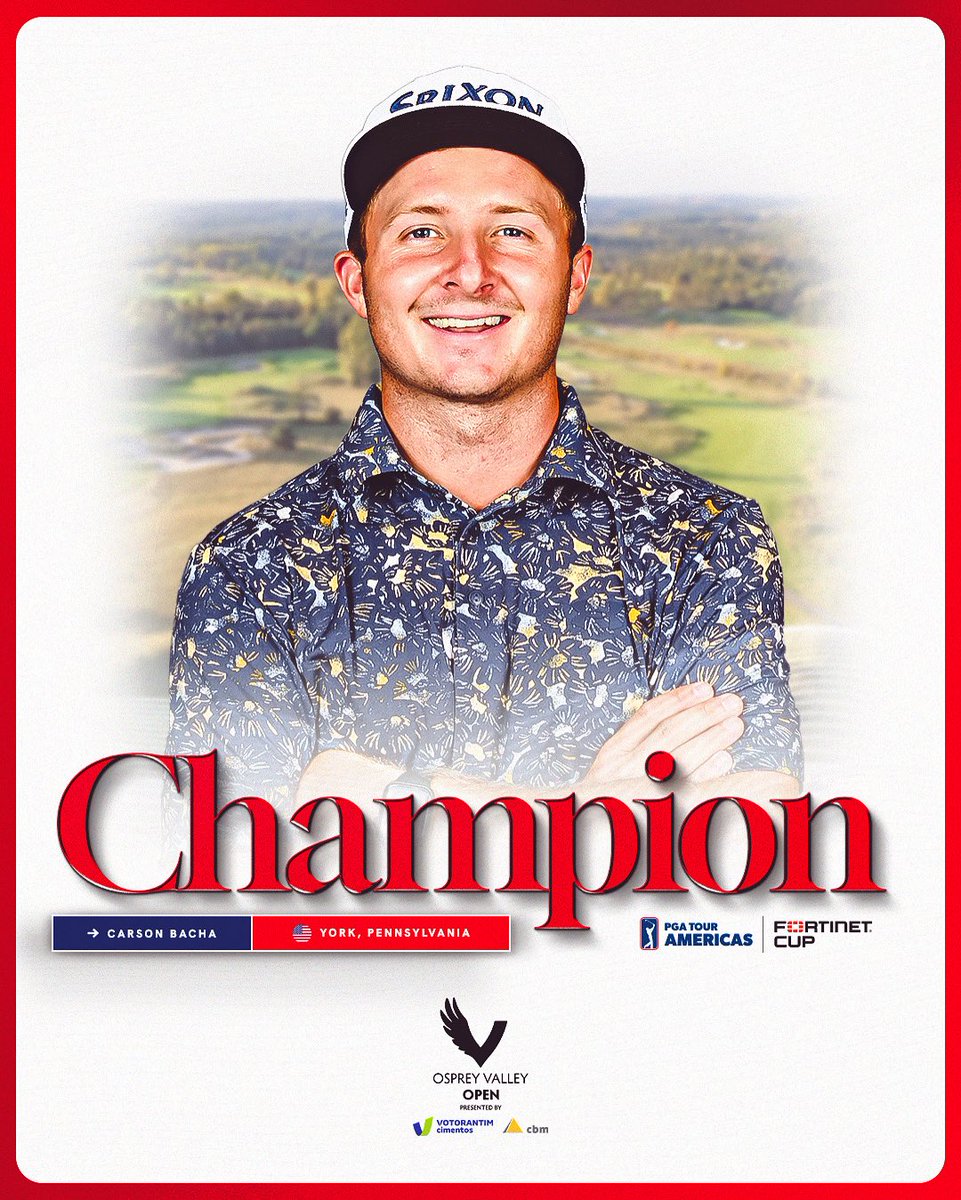 You Bacha! 🏆 

In just his fourth career start, Carson Bacha earns his first career victory at the <a href="/OspreyOpen/">Osprey Valley Open</a>.
