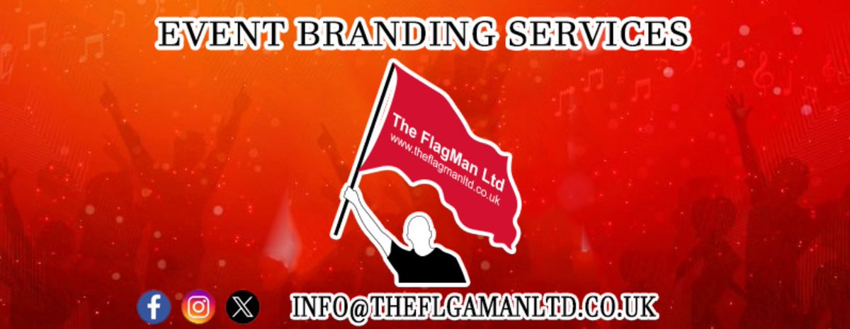 TheFlagManltd (@flagmanltd) on Twitter photo Organising and Event or a Festival
We Offer Event Branding Packages to Suit All Budgets
Info@theflagmanltd.co.uk Organising and Event or a Festival
We Offer Event Branding Packages to Suit All Budgets
Info@theflagmanltd.co.uk