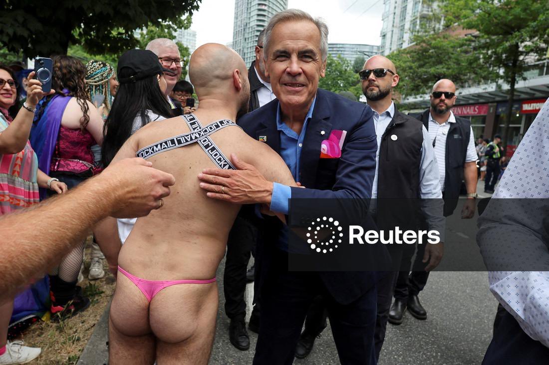 Yes, this is a real photo of Mark Carney taken today in Vancouver.