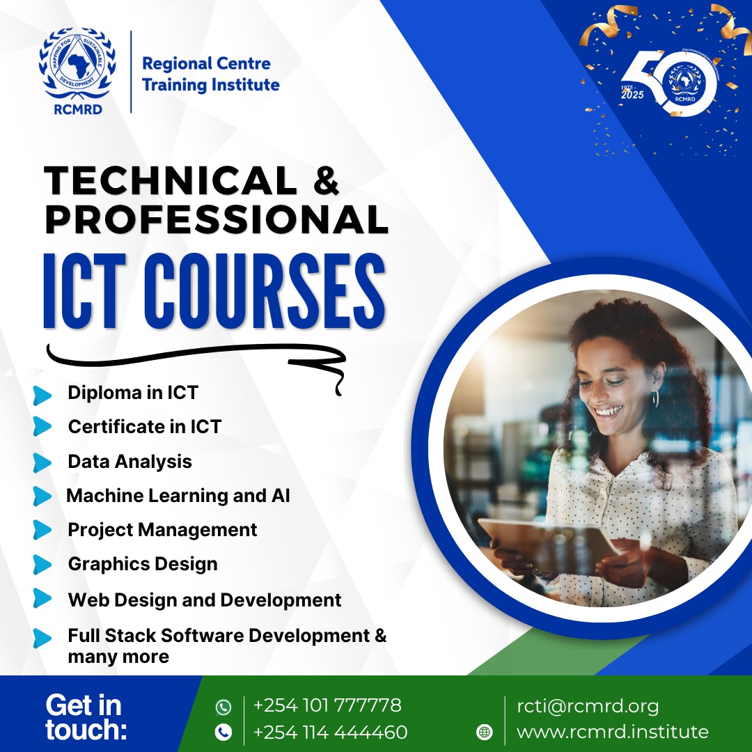 Regional Centre Training Institute (RCTI) (@thercti_rcmrd) on Twitter photo Our ๐๐๐๐ก๐ง๐ข๐๐๐ฅ and ๐๐ซ๐จ๐๐๐ฌ๐ฌ๐ข๐จ๐ง๐๐ฅ ๐๐๐ ๐๐จ๐ฎ๐ซ๐ฌ๐๐ฌ are designed to equip you with ๐ก๐๐ง๐๐ฌ-๐จ๐ง ๐๐ข๐ ๐ข๐ญ๐๐ฅ ๐ฌ๐ค๐ข๐ฅ๐ฅ๐ฌ for todayโs fast-changing workplace.
Whether you're a beginner or a professional, weโve got a course for you.
๐ข Our ๐๐๐๐ก๐ง๐ข๐๐๐ฅ and ๐๐ซ๐จ๐๐๐ฌ๐ฌ๐ข๐จ๐ง๐๐ฅ ๐๐๐ ๐๐จ๐ฎ๐ซ๐ฌ๐๐ฌ are designed to equip you with ๐ก๐๐ง๐๐ฌ-๐จ๐ง ๐๐ข๐ ๐ข๐ญ๐๐ฅ ๐ฌ๐ค๐ข๐ฅ๐ฅ๐ฌ for todayโs fast-changing workplace.
Whether you're a beginner or a professional, weโve got a course for you.
๐ข