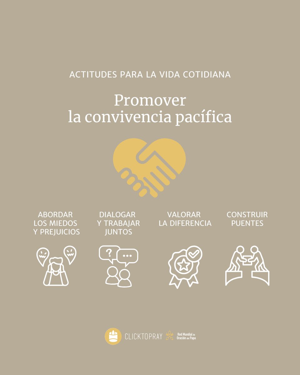 clicktopray_es's tweet image. ➡️Te proponemos vivir algunas actitudes que ayuden a profundizar tu oración. 

Estas #actitudes son un camino para integrar la intención de oración a tu vida diaria. 

 #ConvivenciaComún #Paz #Esperanza