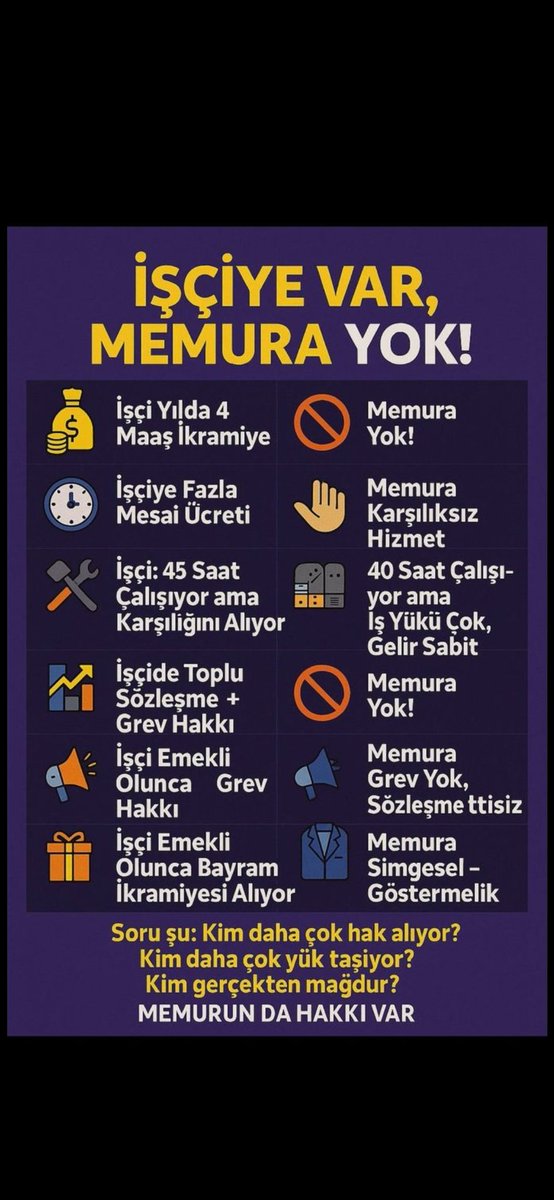 #İşçiyeKepçeyleMemuraKaşıkla