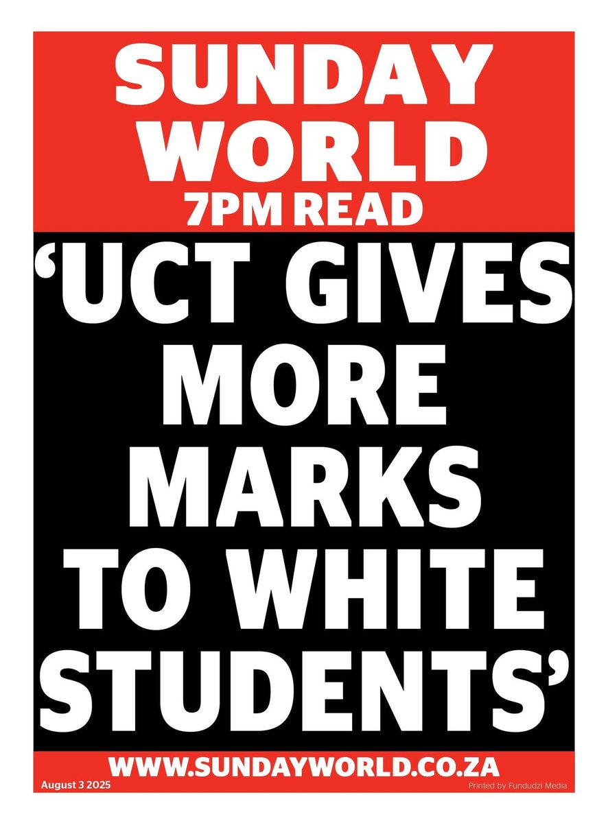 UCT is not the only one that has been doing this. It's happening in schools and many universities around the country. Some even get promotions based on race