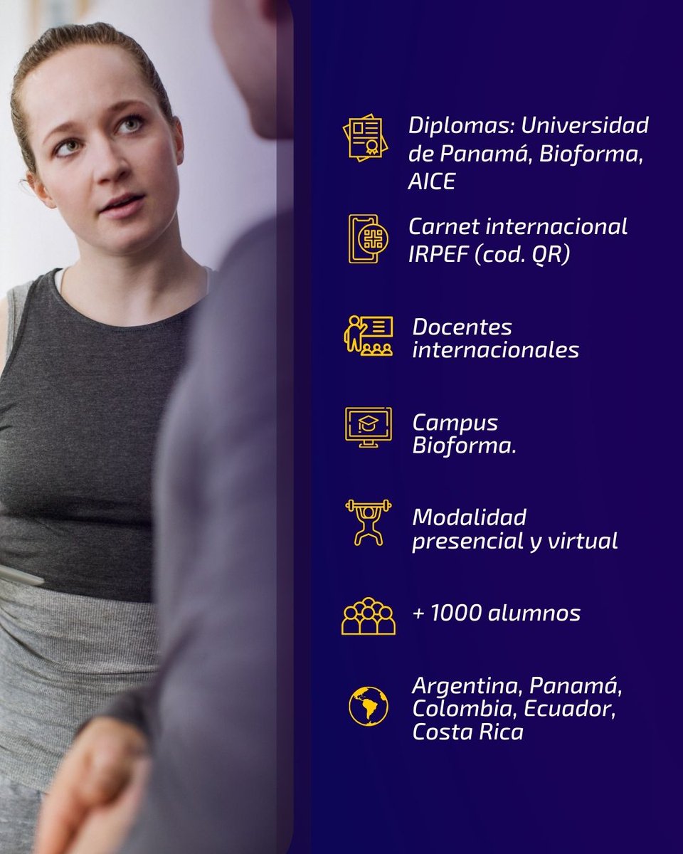 bioforma_org's tweet photo. El título universitario que transformará tu carrera como Personal Trainer
Tu carrera en el fitness merece un respaldo sólido. Con el Diplomado en Personal Trainer de Bioforma, avalado por la Universidad de Panamá, asegura tu lugar en el mercado. Inscríbete ahora: ... https://t.co/uEnyWJnk2k