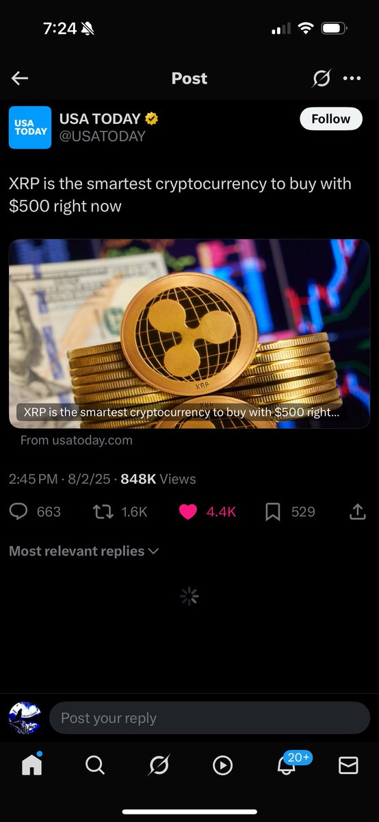 USA TODAY Says $XRP Is The Smartest Cryptocurrency To Buy With $500 Right Now 🔥