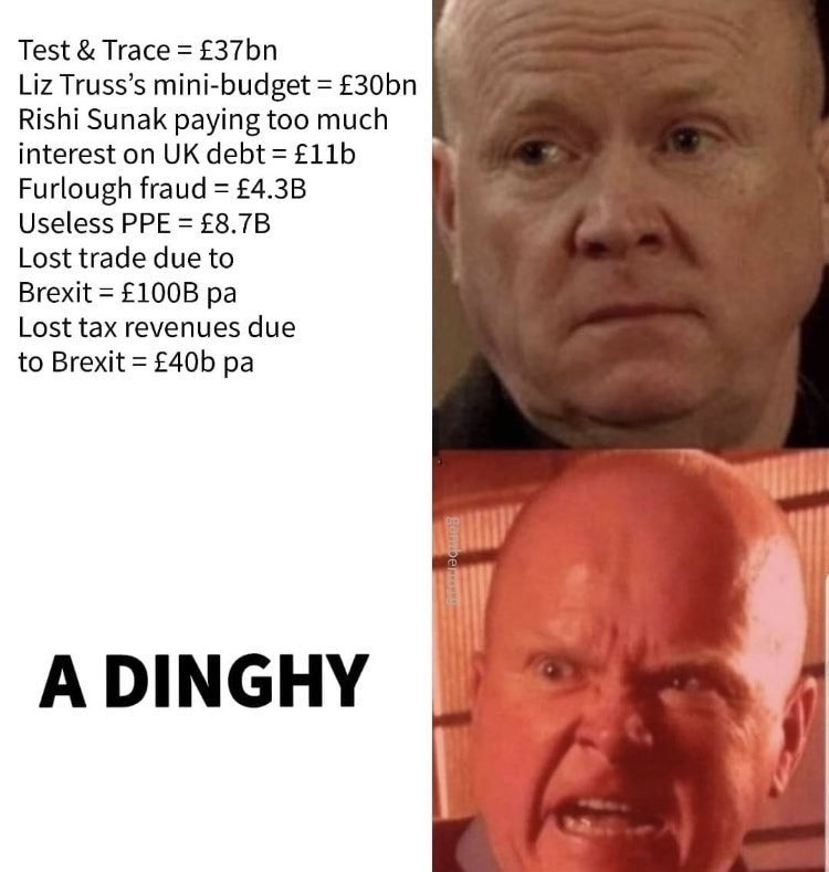 How all thegammon are kicking up yet said nowt for 14 years. The old billionaire dog whistle and they are off dragging their knuckles on the concrete