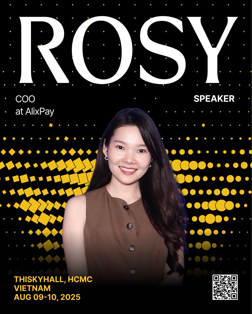 Convictionvn's tweet photo. Rosy is a dynamic leader at AlixPay (@AliXPayGlobal), driving operations and strategic partnerships. She plays a key role in expanding AlixPay’s global on/off-ramp and crypto payment solutions, leveraging her expertise in cross-border collaboration, ecosystem building, and fintech growth strategy. She is passionate about bridging traditional finance and blockchain innovation across Asia, and expanding into Africa and Latin America.

👉 Let’s meet Rosy at #CONVICTION2025 and follow Conviction for more
—
 🔗🎫 Claim your NFT ticket on Dagora: https://t.co/2HEqbnOSHZ
 Explore institution-grade discussions about Blockchain & AI at Conviction Conference!
 📅 Time: 9th - 10th Aug, 2025
 📍 Location: Ho Chi Minh City, Vietnam
 💬 Join the chat to connect & get latest updates: https://t.co/pQ8zkbTePJ
 Website: https://t.co/PkC6vmyksn