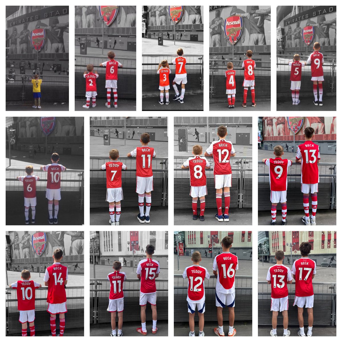 Ross (@therossbevan) on Twitter photo Annual Shirt Print 2025 - Tracking my 2 Boys over the years!
Beck aged 17 (Only one more year of me making him do this)
Teddy aged 13 - Big growth spurt for Ted this year
<a href="/JuniorGunners/">Junior Gunners</a> <a href="/laura_woodsy/">Laura Woods</a> <a href="/IanWright0/">Ian Wright</a> <a href="/lewisskelly49/">Myles Lewis-Skelly</a> <a href="/sportbible/">SPORTbible</a> @arsenal <a href="/Arsenal/">Arsenal</a>Shirt <a href="/SheWore/">🎗 ///SHE WORE/// 🎗</a> Annual Shirt Print 2025 - Tracking my 2 Boys over the years!
Beck aged 17 (Only one more year of me making him do this)
Teddy aged 13 - Big growth spurt for Ted this year
<a href="/JuniorGunners/">Junior Gunners</a> <a href="/laura_woodsy/">Laura Woods</a> <a href="/IanWright0/">Ian Wright</a> <a href="/lewisskelly49/">Myles Lewis-Skelly</a> <a href="/sportbible/">SPORTbible</a> @arsenal <a href="/Arsenal/">Arsenal</a>Shirt <a href="/SheWore/">🎗 ///SHE WORE/// 🎗</a>