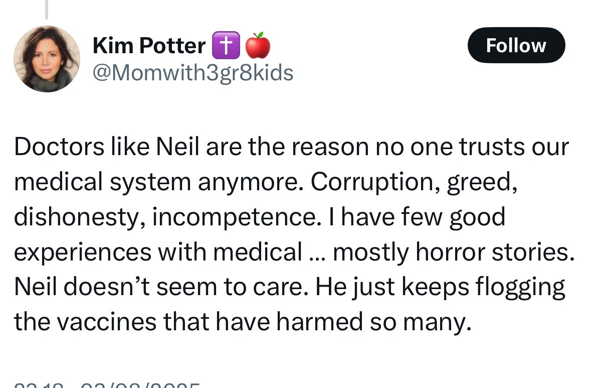 I am supportive of vaccines..that have saved hundreds of millions of lives 

And apparently this makes me the bad guy 

OK