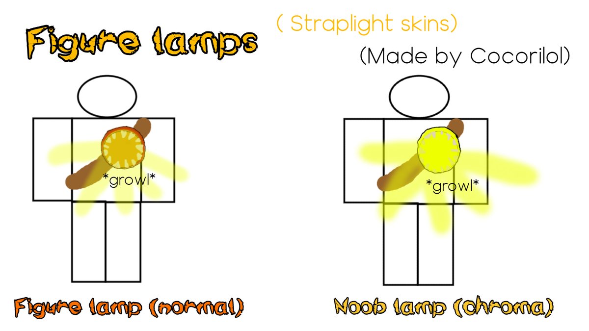 cocorilol's tweet photo. @DoorsRoblox Figure lamps, my idea of straplight skins, inspired by the fact that figure emits light when he growls.
When turning on the lights, his head will emit a growl.
#DoorsSkinContest https://t.co/8pXmzDLF5i