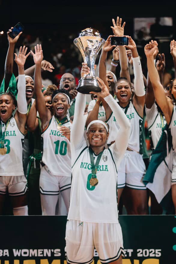Fellow Nigerians, Yo Fan's Favourite on Duty reporting Live.
D’Tigresses have secured their 5th consecutive title.
Mali neutralized at the battlefield . Bamako subdued.
Your basketball battalion returns victorious.
Trophy en route to Nigeria.
Mission accomplished.

<a href="/DtigressNG/">DTigress</a> ❤️