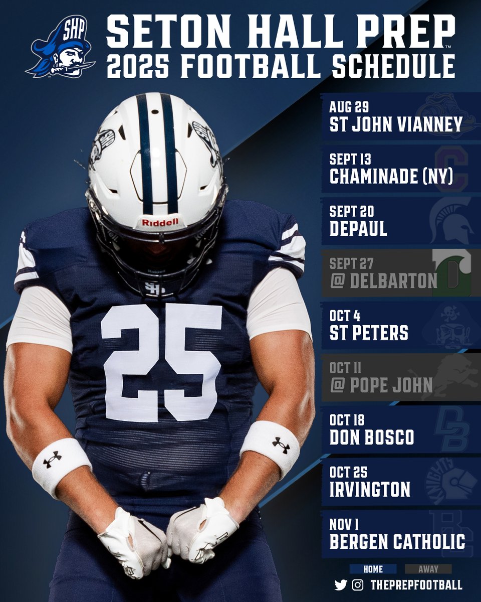 2025 Seton Hall Prep Football Schedule #GetOnTheShip