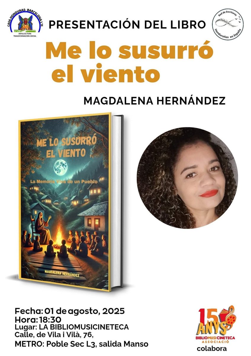 CinthyaMaldon's tweet photo. #Literaturahondureña #CulturahondureñaenEspaña
#Mujeresescritoras 
#Libromelosusurróelviento
#EscritorasHondureñasenEspaña. https://t.co/x1bAWz7y44