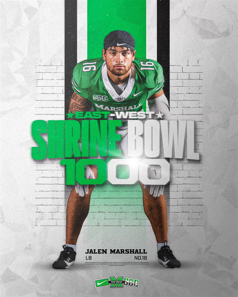 Marshall Football (@herdfb) on Twitter photo Shrine Bowl watch list for <a href="/jalenmarshall6/">jalen marshall</a> 🫡
#LLTB Shrine Bowl watch list for <a href="/jalenmarshall6/">jalen marshall</a> 🫡
#LLTB