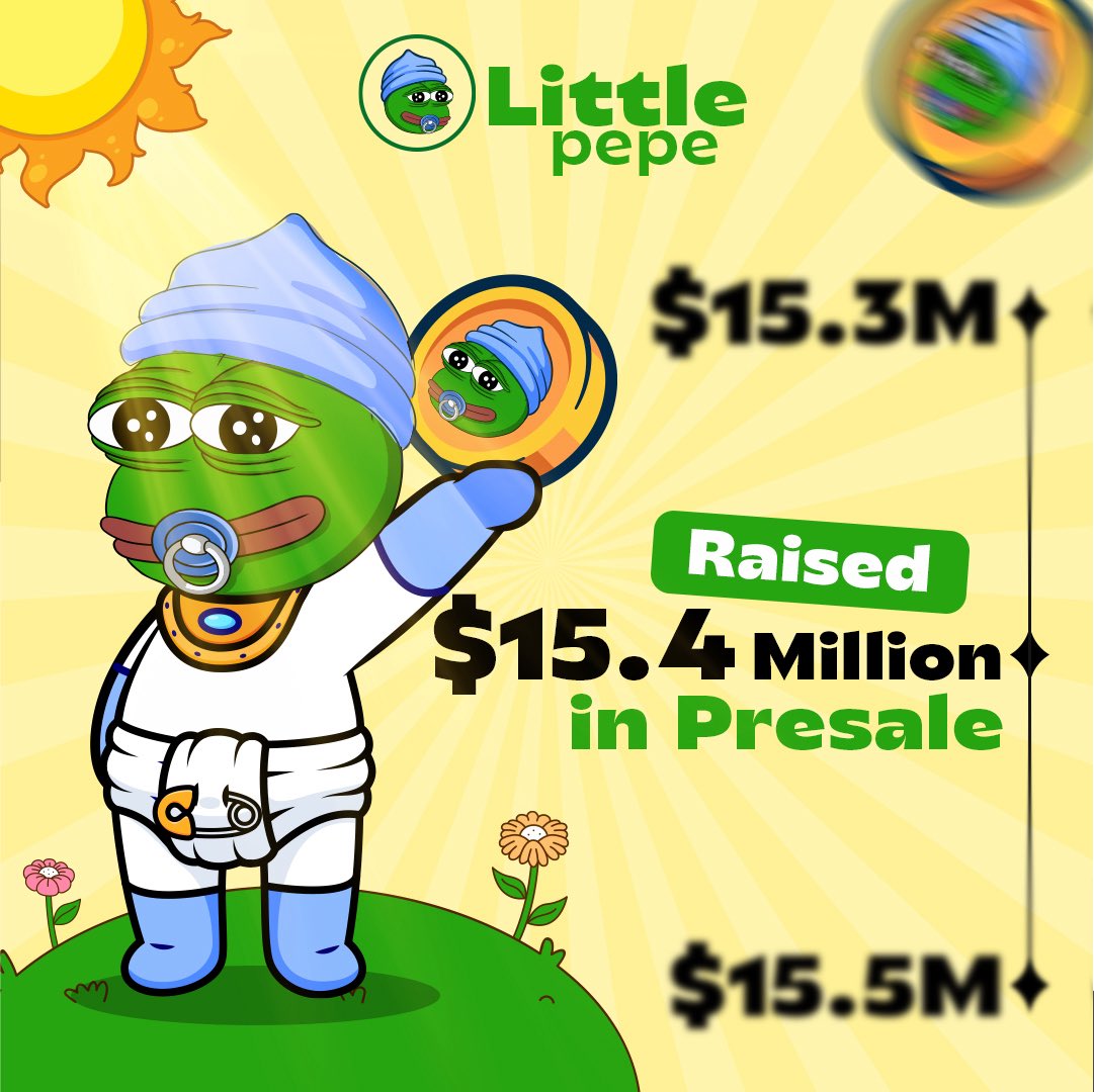 littlepepetoken's tweet image. 🚨 Milestone Unlocked! 🚨

Little Pepe Presale crosses $15.4M 💥💚

Huge thanks to our amazing community for the love and support! 🙌

🔥 Be part of the meme revolution.

👉 Join the $LILPEPE Presale now: littlepepe.com